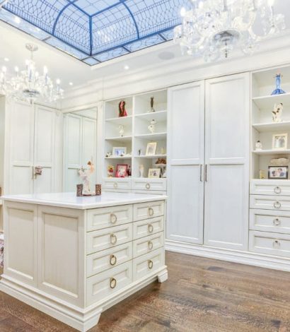 powder room makeovers - luxury changing room with makeup table