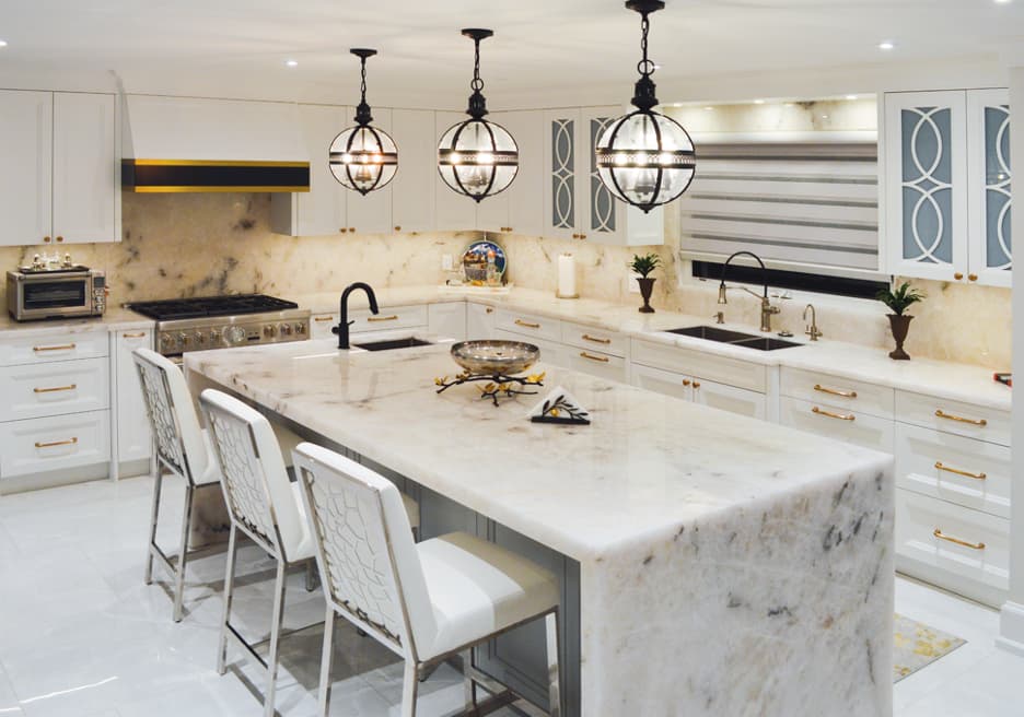 modern kitchen images with white cabinets and gold trim